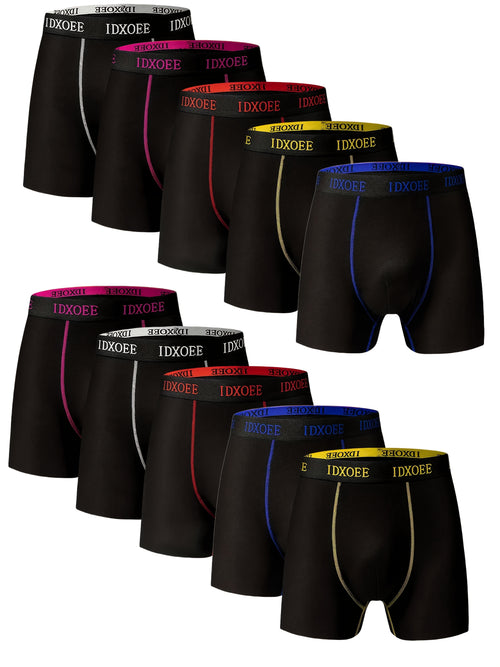 5pcs Men'S Comfortable Underwear Slim Shaping Long Boxer Briefs - Breathable, Quick-Dry, Flat Corner, Wear-Resistant, Stretchy Swim Trunks for All Seasons