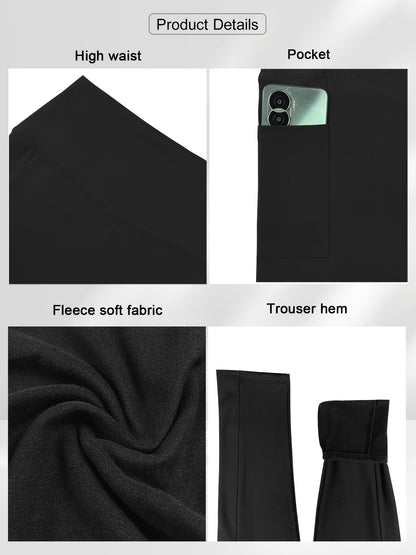 Dark Gray Polyester High-Waist Oversized Pants - product view 30