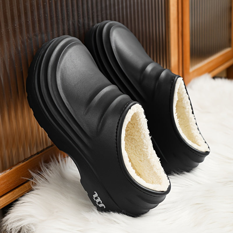 Women's Winter Slip-Resistant Work Shoes with Thick Insulated EVA Sole - Anti-Odor, Warm & Suitable for Kitchen, Hospital, Restaurant Use - Heavy-Duty EVA Sneakers (Black), Women Shoes
