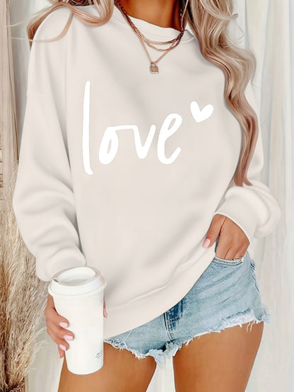 Women'S Casual Fashion Sweatshirt, Suitable for Autumn And Winter, Comfortable And Soft, Letter Pattern