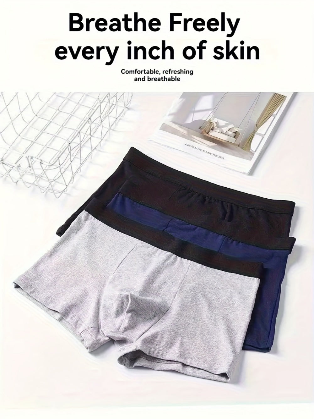 Men's Boxer Briefs - Breathable 4 Pack Classic