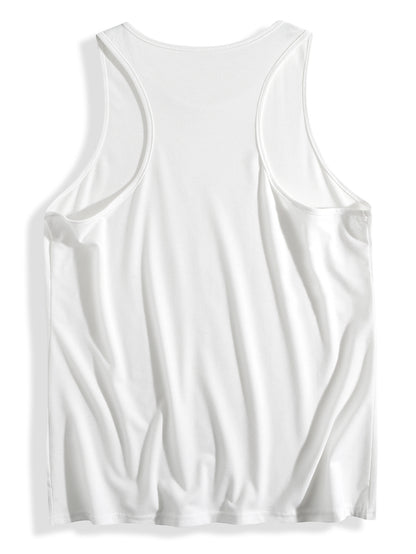 Women's White Printed Tank Top - product view 3