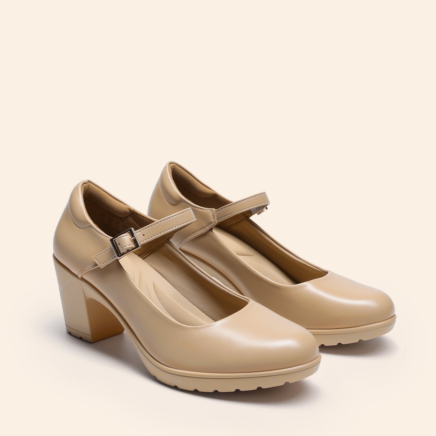 Women's Chunky Low Block Heels Mary Jane Closed Toe Work Pumps Comfortable Round Toe Dress Wedding Shoes