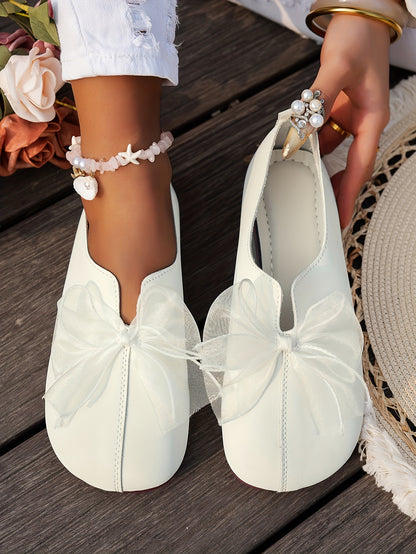 Women'S Fashionable Flat Single Shoes with Butterfly Flower Decoration, Design, Offering a Casual, Comfortable, And Lightweight Experience for Outdoor Wear., Women Shoes