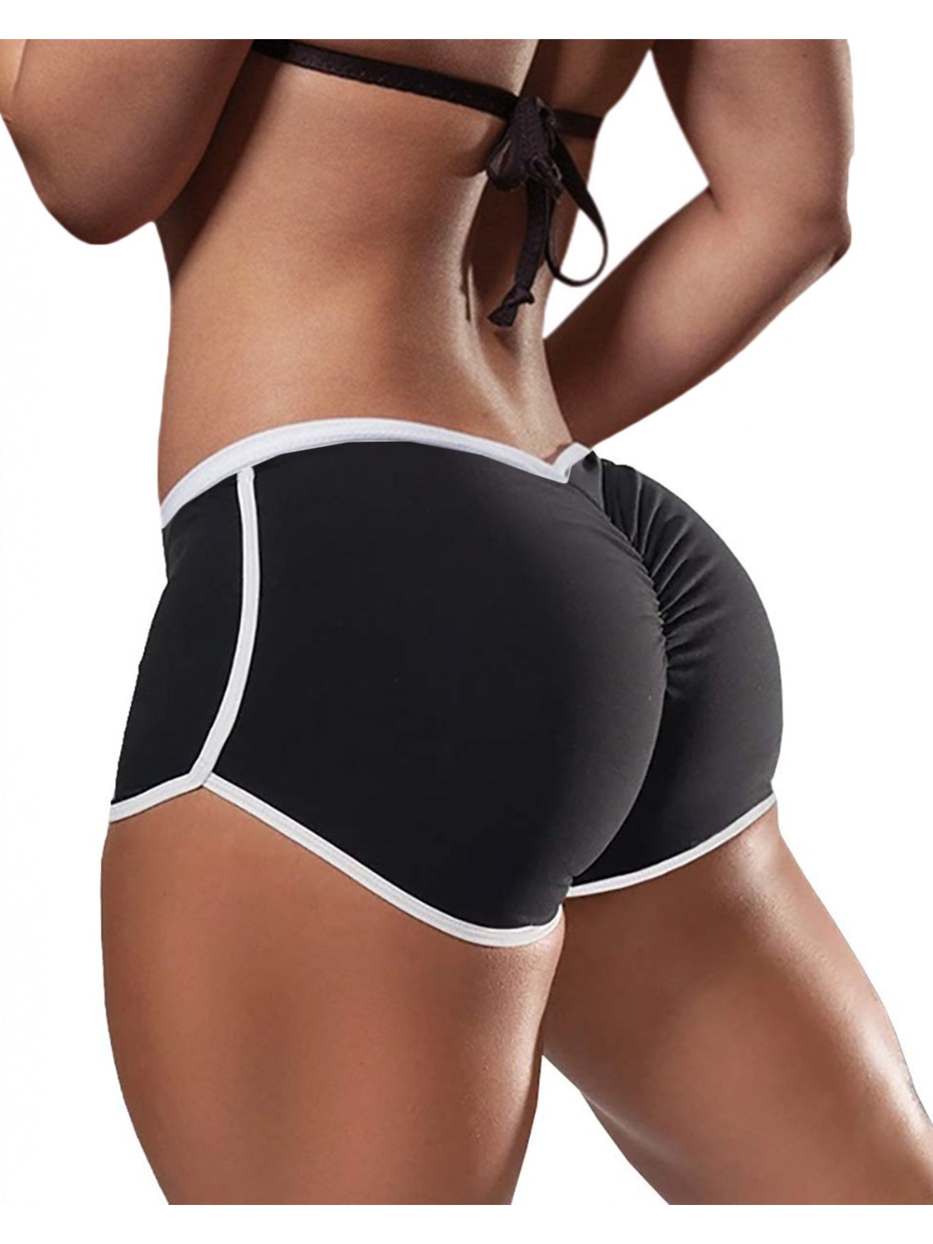 3 Women'S Shorts - Low Waist Opaque Compression Hip Lift Design, Tight Bikini Style Shorts, Blue/ Purple/ Black, Suitable for, Casual Wear, Easy-To-Wash And Seamless Design
