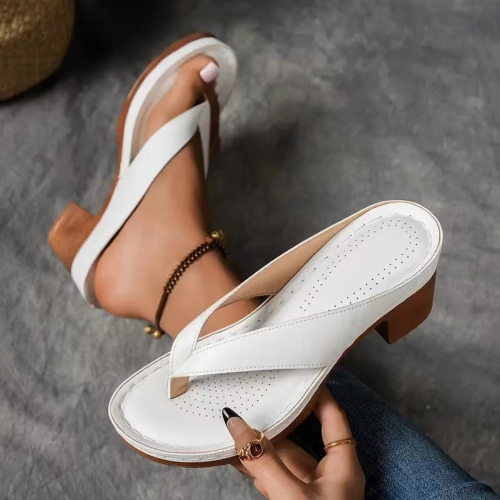 Women's Heeled Sandals - Slip-On for Everyday Wear