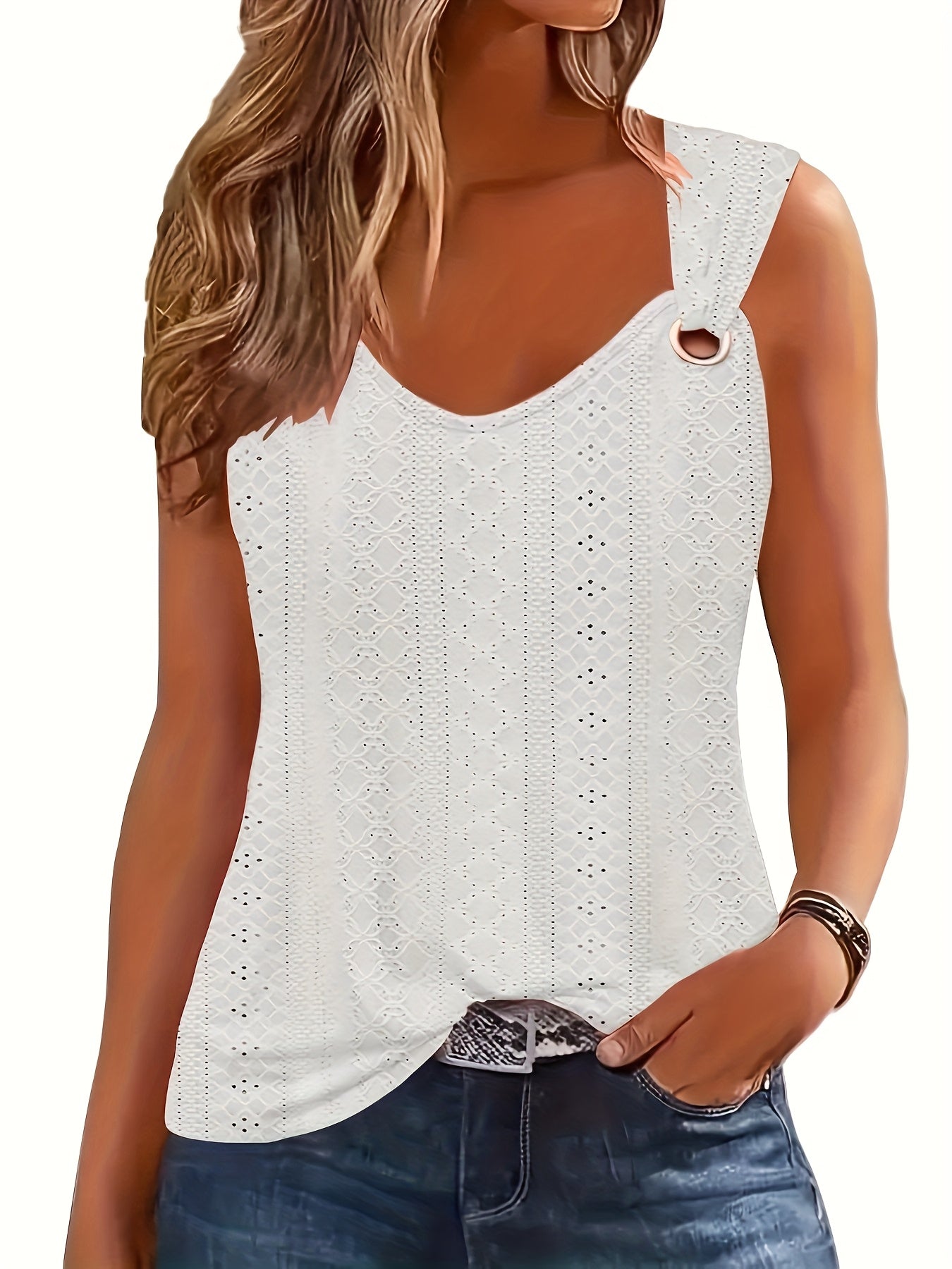 Summer Ladies Trendy T-shirt V-neck Sleeveless Tops Casual Loose Comfortable Vest Women