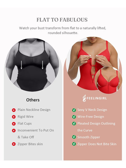 Women's Targeted Control Shapewear Bodysuit - Zip Front Body Smoothing