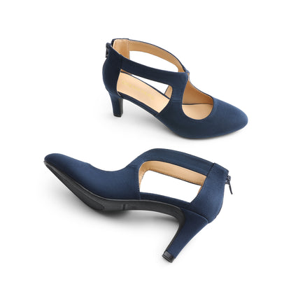Women's Pumps Closed Pointed Toe Kitten Heels Elegant Party Wedding Dress Shoes for Women Comfortable Cross Strap Wedding Prom Party Stiletto Shoes for Women