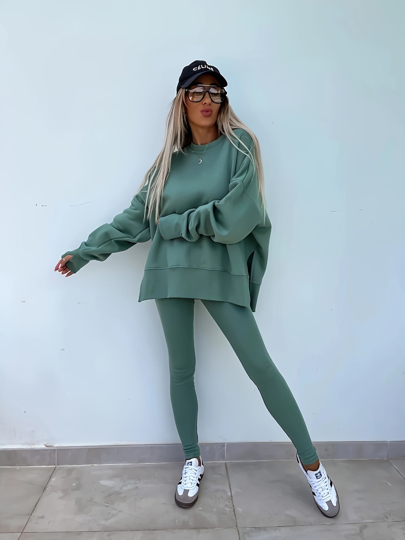 Women's Spring And Autumn Outdoor Sports Hoodie Set, Women's Autumn And Winter Long Sleeve Solid Color Hoodie Casual Set, Hoodie Top And Pants Yoga Two-piece Set, Outdoor Running Fitness Set