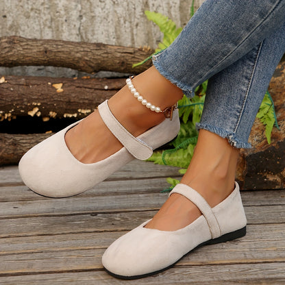 New Spring And Autumn Women's Velvet Shallow Mouth Elastic Round Head Flat Matching Shoes, Suitable for Work, Leisure, Vacation And Home Use, Women Shoes