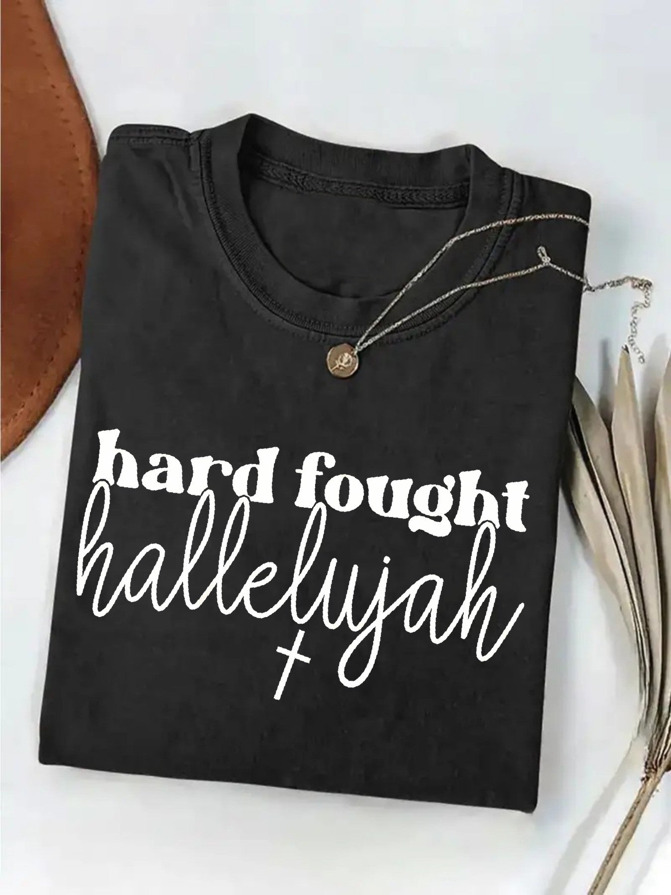Plus Size, 1pc Plus Size Women's Oversized Christian Prayer T-Shirt 1XL-5XL - Coral Pink with White Faith Text & Prayer Design, Short Sleeve Round Neck Loose Fit Top for Church Outfits, Spring Summer Spiritual Wear, Machine Washable Soft Breathable