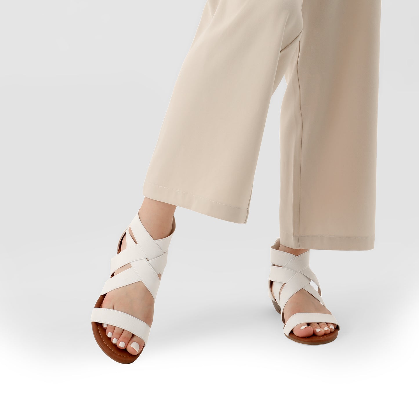 Womens Sandals, Simple Design, Women's Elastic Ankle Strap Low Wedges Sandals, Easy Slip-On, Suitable for Summer Vacation, Dating, Parties, Walking, Comfotrable