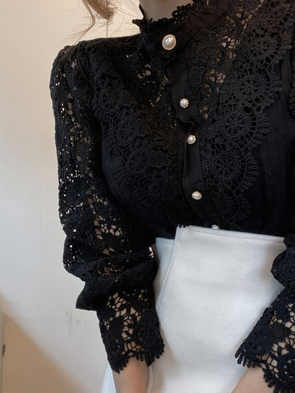 Women's Floral Print Blouse - V-Neck Short Sleeve