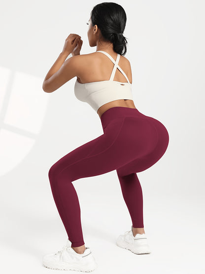 5pcs Women' High Waisted Cropped Leggings with Pockets - Full-Length Suitable for & Casual Attire, Non-Sheer Tummy Pants, Machine Washable Stretchy Base Layer for,, Layering (Year-Round)