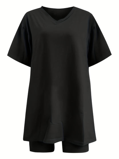Women's Black Polyester V-Neck High-Waist Shorts - product view 7