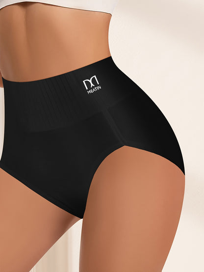 10pcs Colorful Women'S Stripes Breathable& Comfortable Fit Women'S High Waisted Panties Elastic Soft Hip Wrapping High Waisted Thigh Panties Back to Sports Panties& Women'S High Waisted Fashion Panties