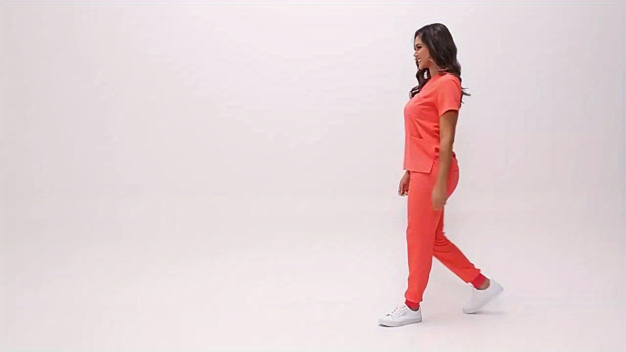 [Breathable Scrubs Set] Scrubs Top And Pants Unisex Breathable Quick Drying Scrubs Uniform Women And Man Scrubs Set V-Neck Top T-Shirt And Tapered Leg Jogger With Drawstring Nursing Uniforms Set Suitable For Pet Hospitals, Dental Clinics, Nursing Work, Et