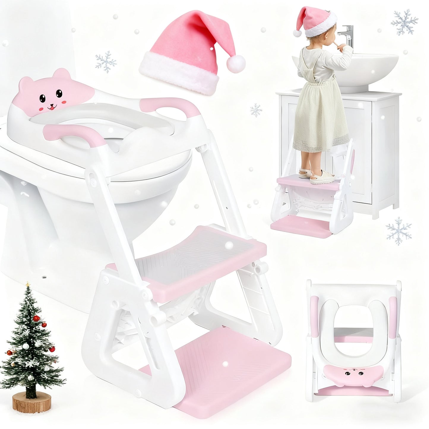 2-In-1 Potty Training Toilet Seat with Step Stool for Toddlers, Adjustable Height Anti-Slip Pad & Splash Guard, Potty Chair Kids Boys Girls, Cheap Supplies Must Haves, Cheap Items, Cool Stuff for Room, Home Decor, Room Decor And Accessories, Essential Ite