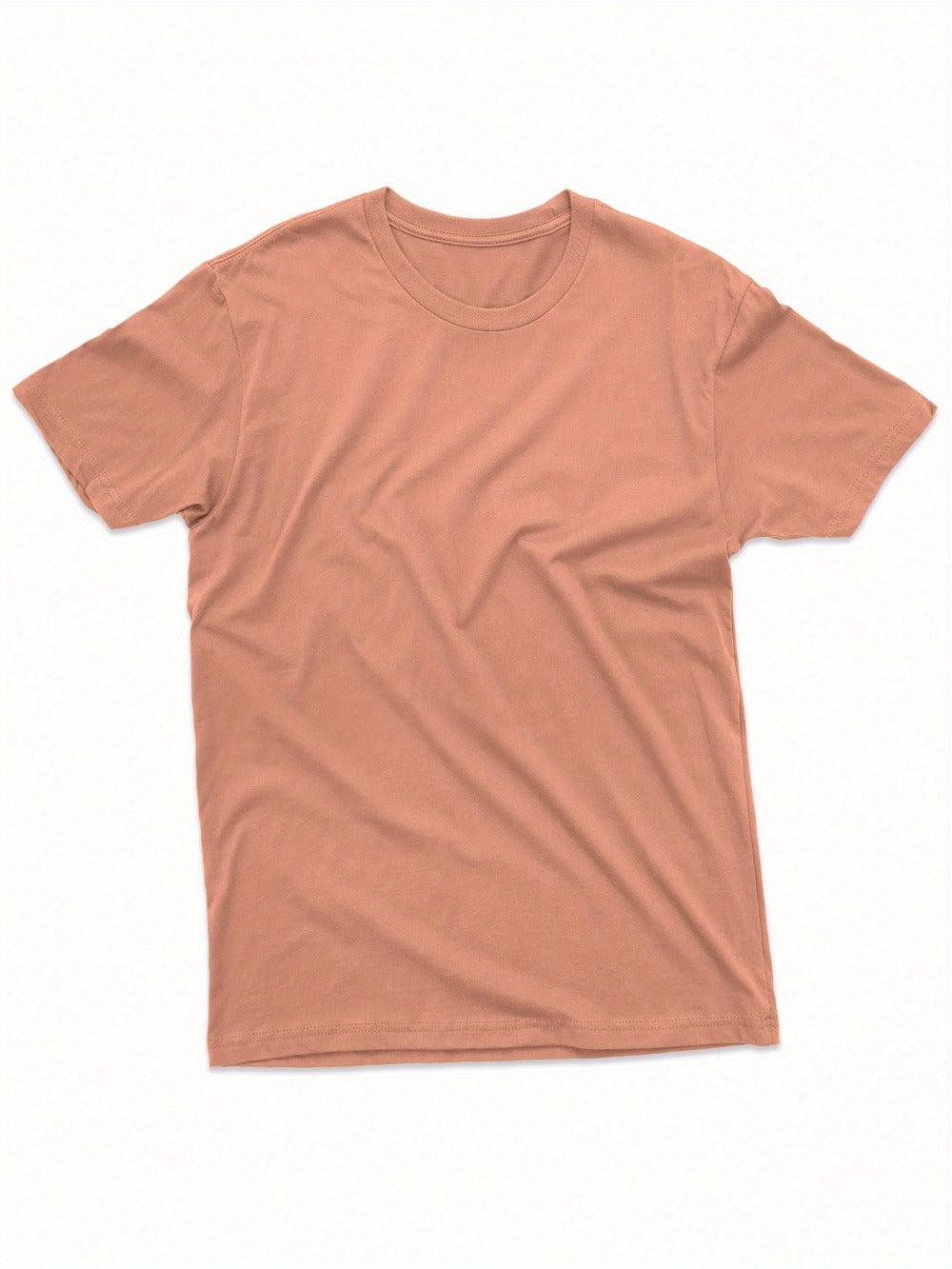 Men's Solid Color T-Shirt - Classic Neck Short Sleeve 079589