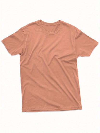 Men's Solid Color T-Shirt - Classic Neck Short Sleeve 079589