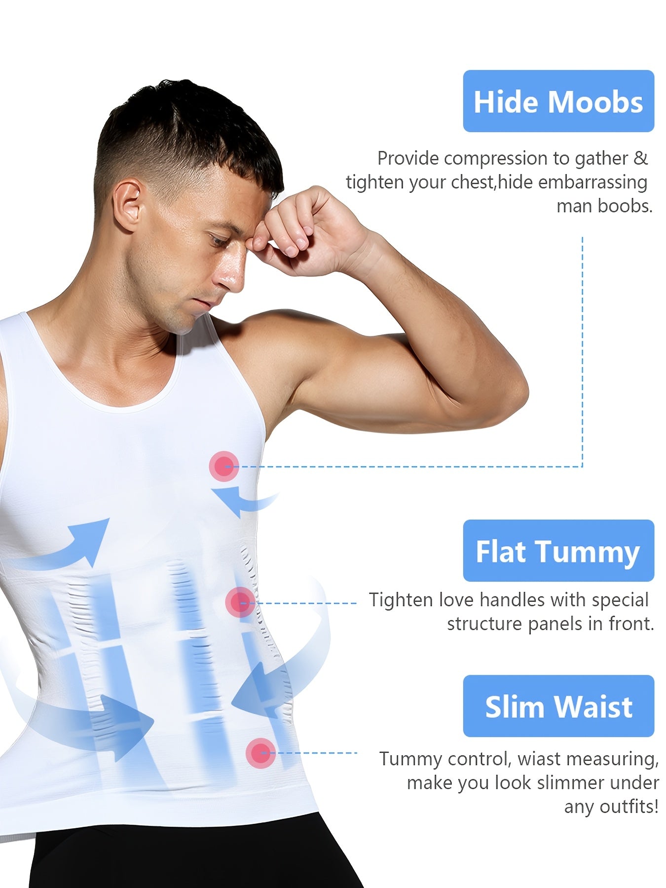 6pcs Casey Kevin Compression Tank Tops Men Body Shaper Vest, Athletic Mens Shapewear Muscle Shirts for Men, Tight Body Shaper Tummy Control Mens Undershirts, Highly Elastic Mens Workout Tank Tops, Breathable Gym Tank Tops for Men