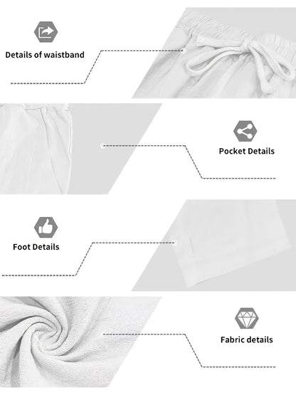 Men's Linen Casual 2pcs Set Breathable Long Sleeve Shirt & Pants Set Semi-Formal Casual Beach Vacation Wear