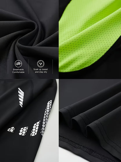 3pcs Men'S Quick-drying CompressionSports, Suit Summer Gym Running Training Clothes, High Elastic Breathable Morning And Night Running Cycling Mountaineering Hiking Fitness Sportswear, Fishing Sun Shirt, Father'S Day Gifts
