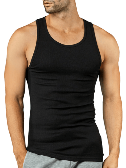 3 Pack Men's Solid 100% Cotton Tank Top A Shirt S-3XL Basic Underwear Daily Wear Classic Fit Regular Plus Big & Tall Size, Basic Layering Tops, Cotton Workout Breathable Casual A-Shirts for Sport Hiking Activewear