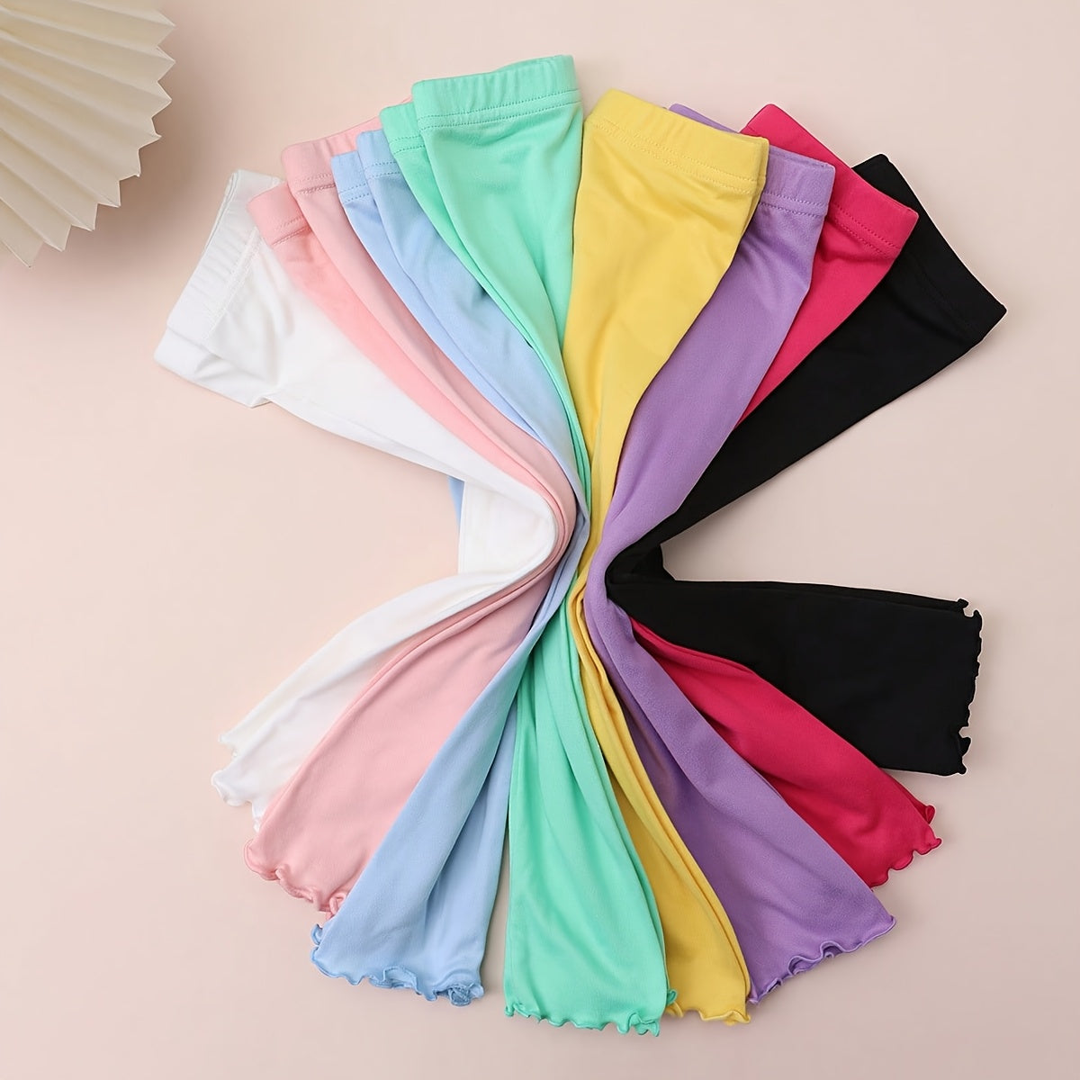 Girls' 6411 Wood Ear 8/Black White Red Green Yellow Blue Purple Pink Leggings - product view 2