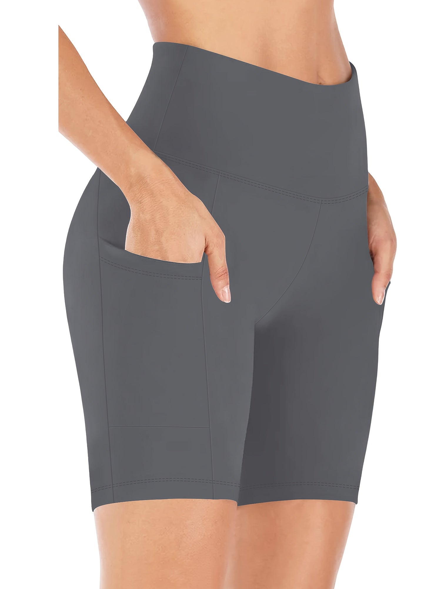 Women's Black Polyester High-Waist Shorts - product view 20