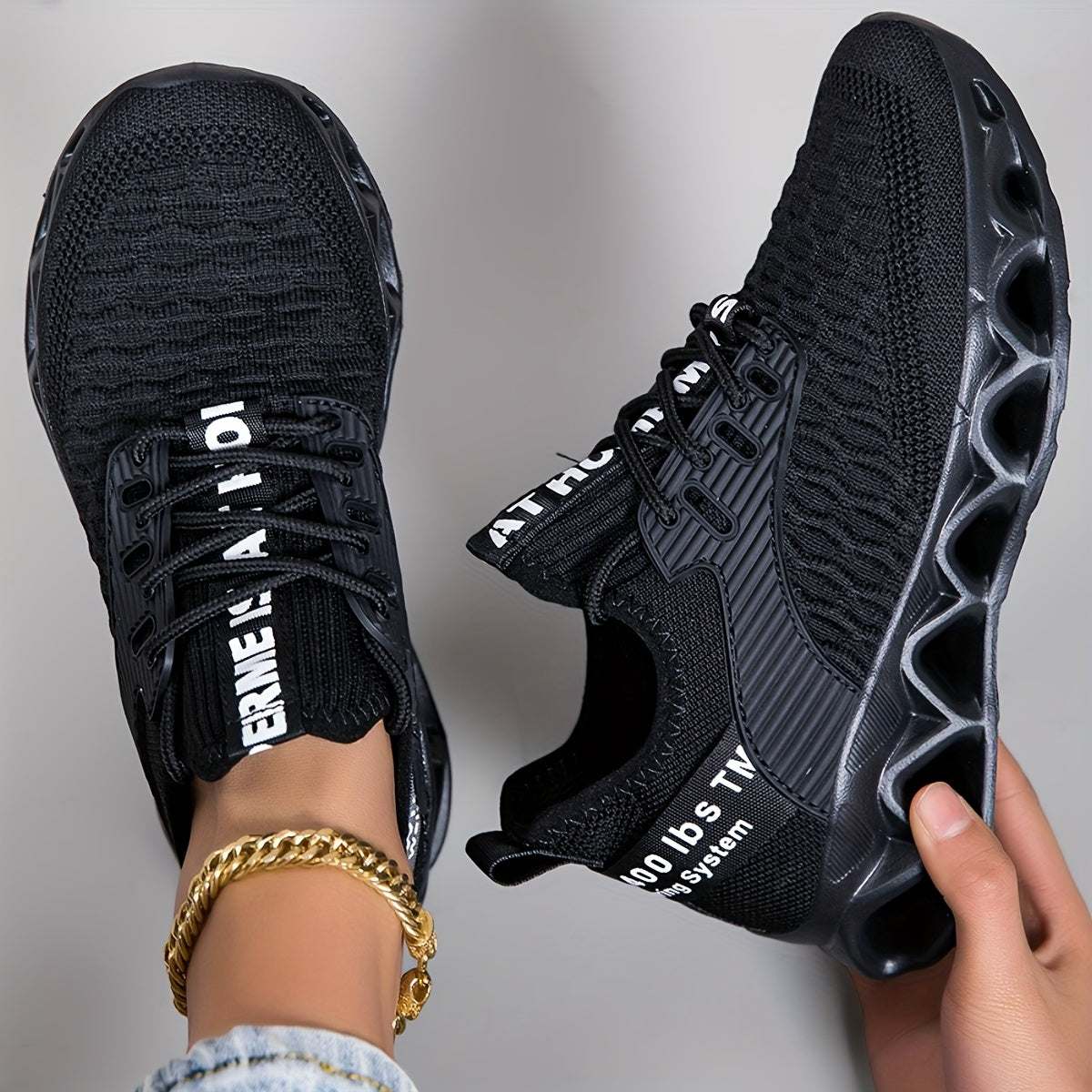 Women'S Sneakers, Women'S Running Shoes, Lightweight Slip-On Flat Shoes Twist Shoes Women'S Casual Shoes, Thick Sole Lace-Up Walking Shoes, Breathable Mesh Tennis Shoes, Trendy Versatile Solid Workout Shoes
