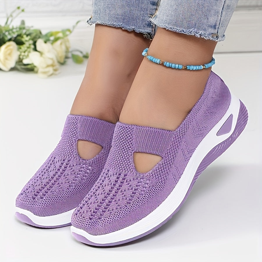 2026 New Women'S Breathable Knitted Sneakers, Fashionable And Trendy Cross-Border Lace-Up Casual Shoes, Women'S Shoes On, Women'S Products in Local Warehouses