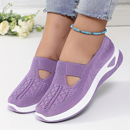 2026 New Women'S Breathable Knitted Sneakers, Fashionable And Trendy Cross-Border Lace-Up Casual Shoes, Women'S Shoes On, Women'S Products in Local Warehouses