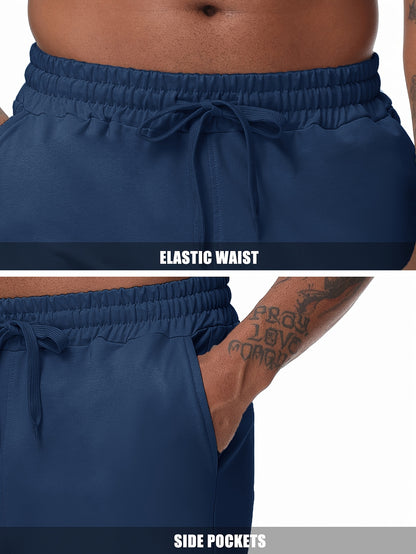 EXARUS Men'S Yoga Sweatpants Set - 2pcs, Athletic Lounge Pants with Open Bottom Straight Leg And Pockets