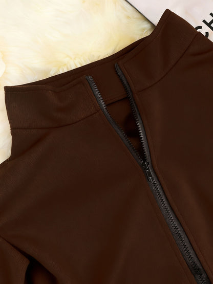 [Women's Striped Full Zip Tracksuit] - Regular Size Long Sleeve Jacket & Wide Pants, Front Zip Design, Slim Fit, Suitable for,, Casual All-Season Wear - Non-Stretch Fabric, Easy to Stack - Spring & Summer Swear