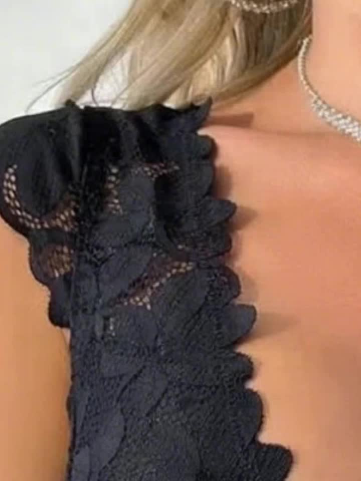 Women'S Elegant Lace Camisole Bra - Front Closure Push-Up Shaping Bra with Contrast Lace Trim, Lightweight Breathable Wire-Free Design, Non-Detachable Padding & Smooth Round Neckline for Daily Casual & Formal Wear - 2025 New Style Women'S Underwear