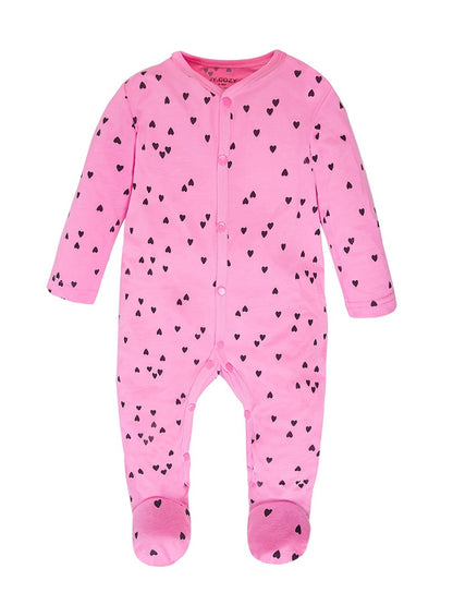 Baby Footed Rompers - 4-Pack Floral Long-Sleeve Onesies