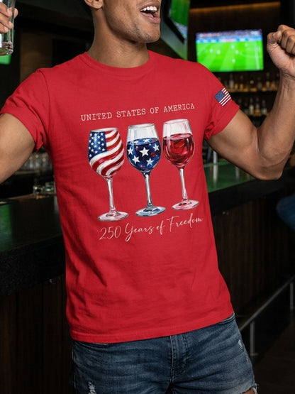 Nixeci Men's Vintage Cotton Graphic T-Shirt, 1pc Shipping, Casual Crew Neck Short Sleeve Tee, Father's Day Gift, Independence Day Patriotic Style, Football Game Party Outfit