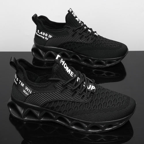 [Breathable Running Sneakers] Men's Stylish Breathable Running Shoes | Lightweight Non-Slip Blade Sole Sneakers for Walking, Tennis & Casual Wear | Shock-Absorbing Sneakers with Fashion Print Upper