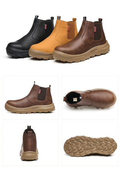 Men'S Work Shoes, All-Season Labor Shoes, Work Boots, Comfortable Fabric Insoles, Casual Outdoor Sneakers, Construction Boots