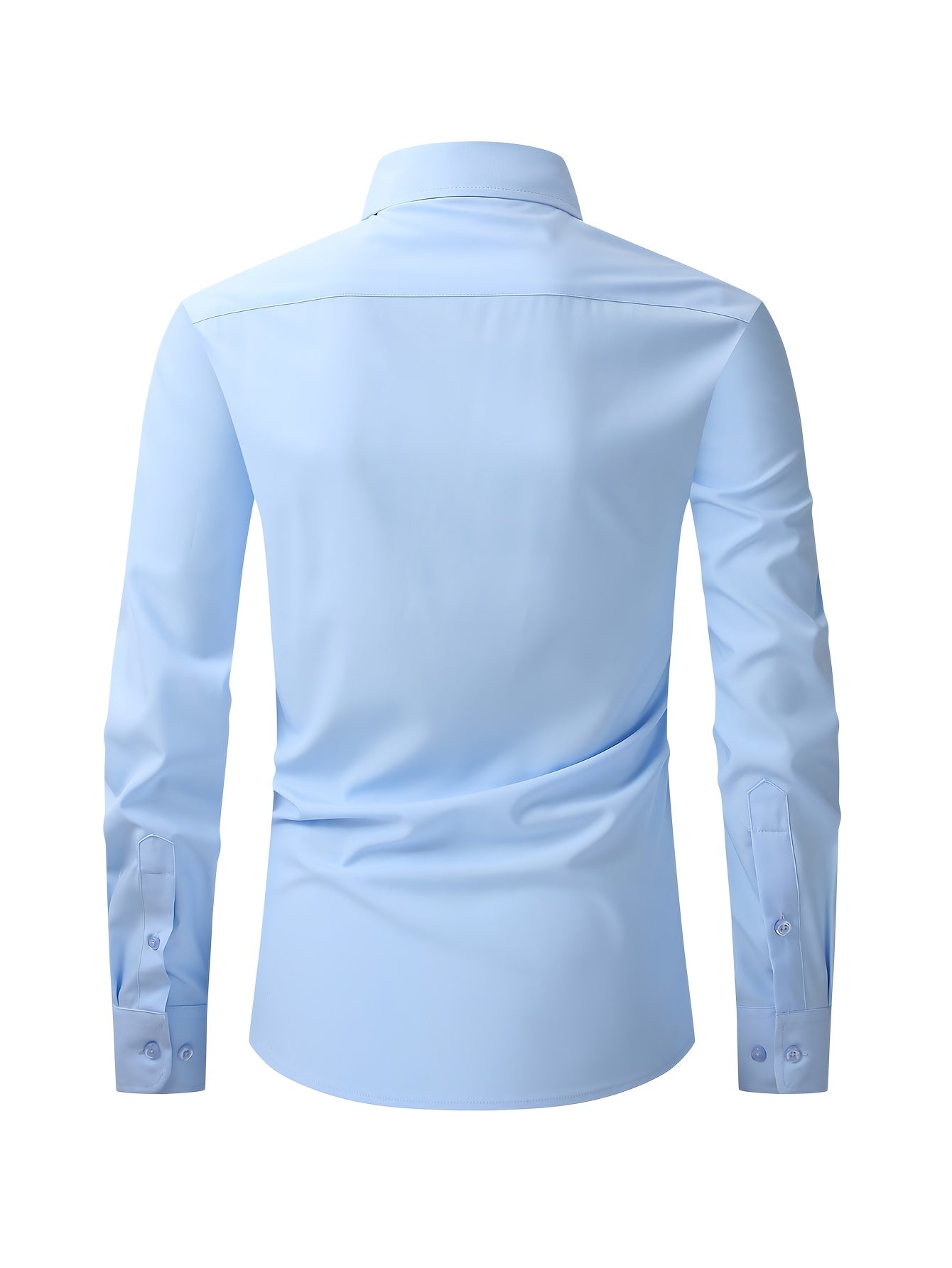 Men's Regular Fit Casual Button Shirts Long Sleeve Stretch Breathable Wrinkle Resistant Solid Work Weekend Wear