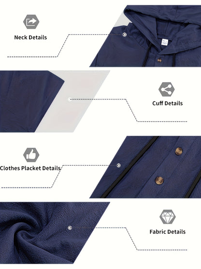 Men'S Casual Linen Hooded 2pcs Set, Short Sleeve Drawstring Henley Shirt And Wide Leg Pants, Breathable Non-Stretch Fabric, Loose Fit for Vacation, Home And Outdoor, Multi-Color Options