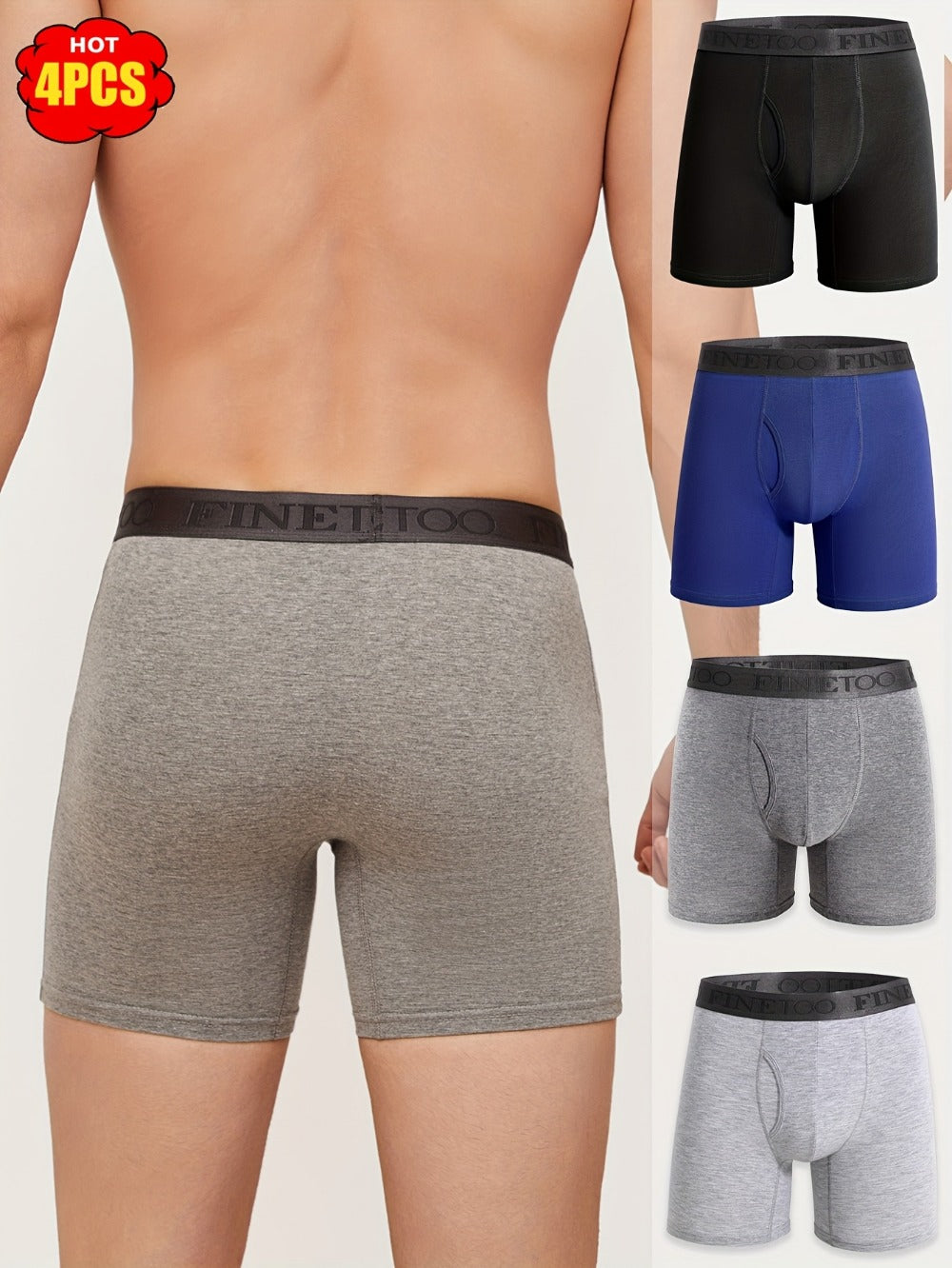 Men's Boxer Briefs - Breathable 4 Pack Everyday