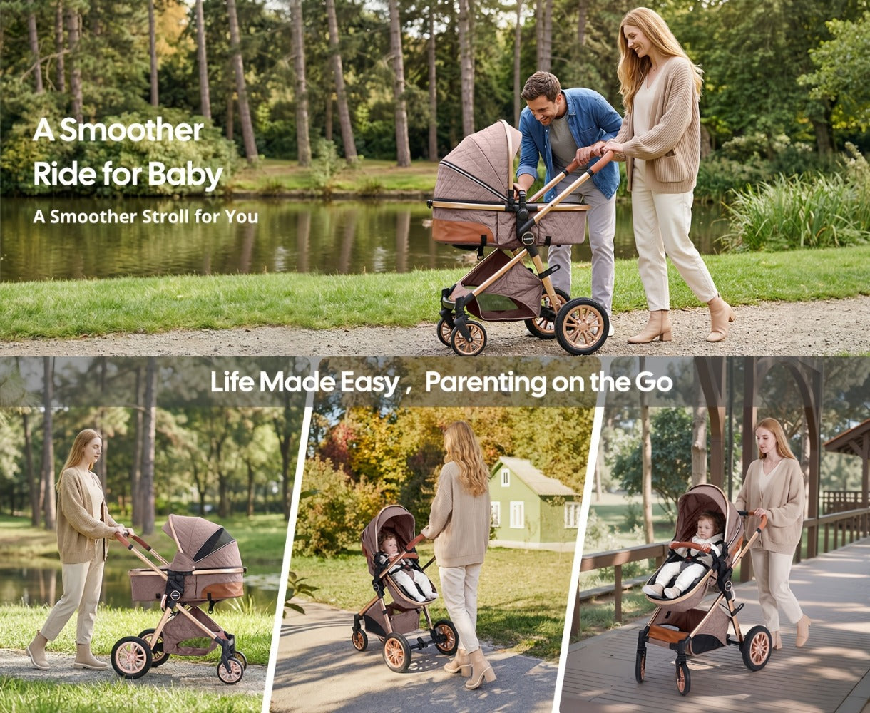 Baby Stroller - Foldable Reversible Adjustable Travel