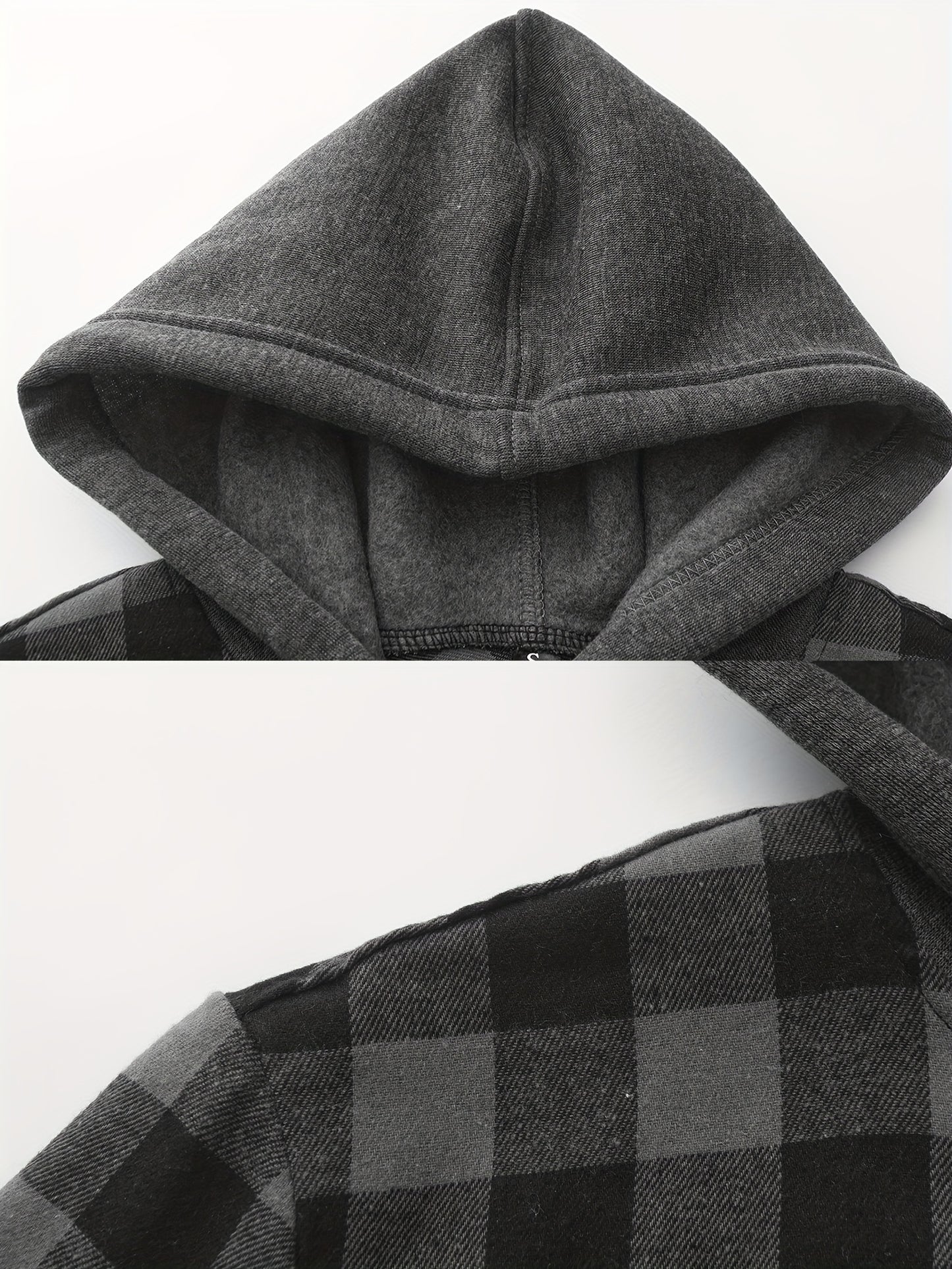3pcs Men's Flannel Hoodie Shirts Casual Button Plaid Shirt Jackets for Men Long Sleeve Stylish Hooded with Pocket