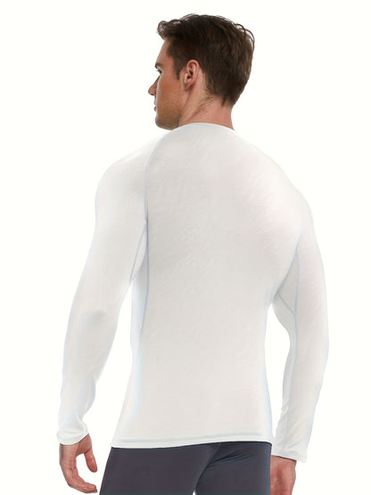 5pcs Men'S Thermal Round-Neck Shirt Set Long-Sleeve Compression Shirt Fleece-Lined Base Layer Sports Top Fitness Set, 2026, Valentine'S Day, Gifts
