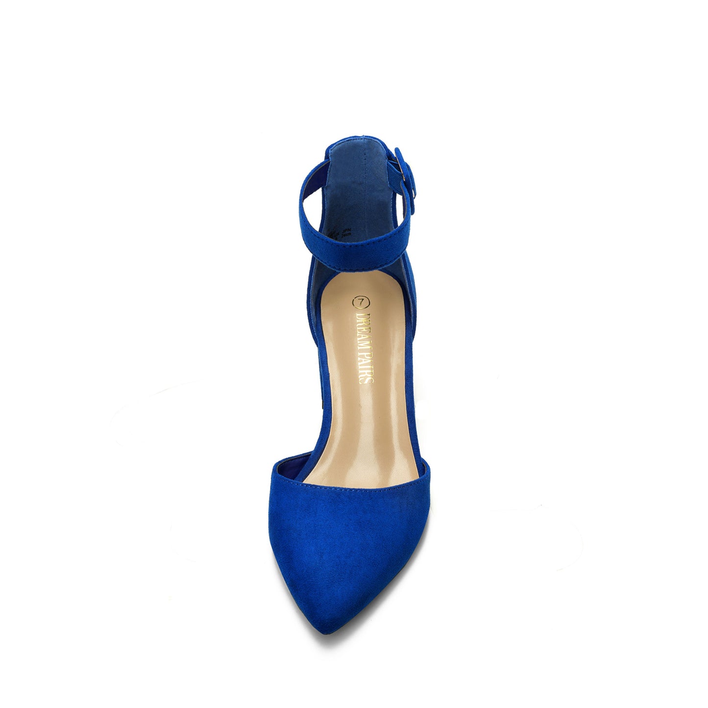 Pointed Toe Low Chunky Heels Pump Shoes Women Pumps with Ankle Strap