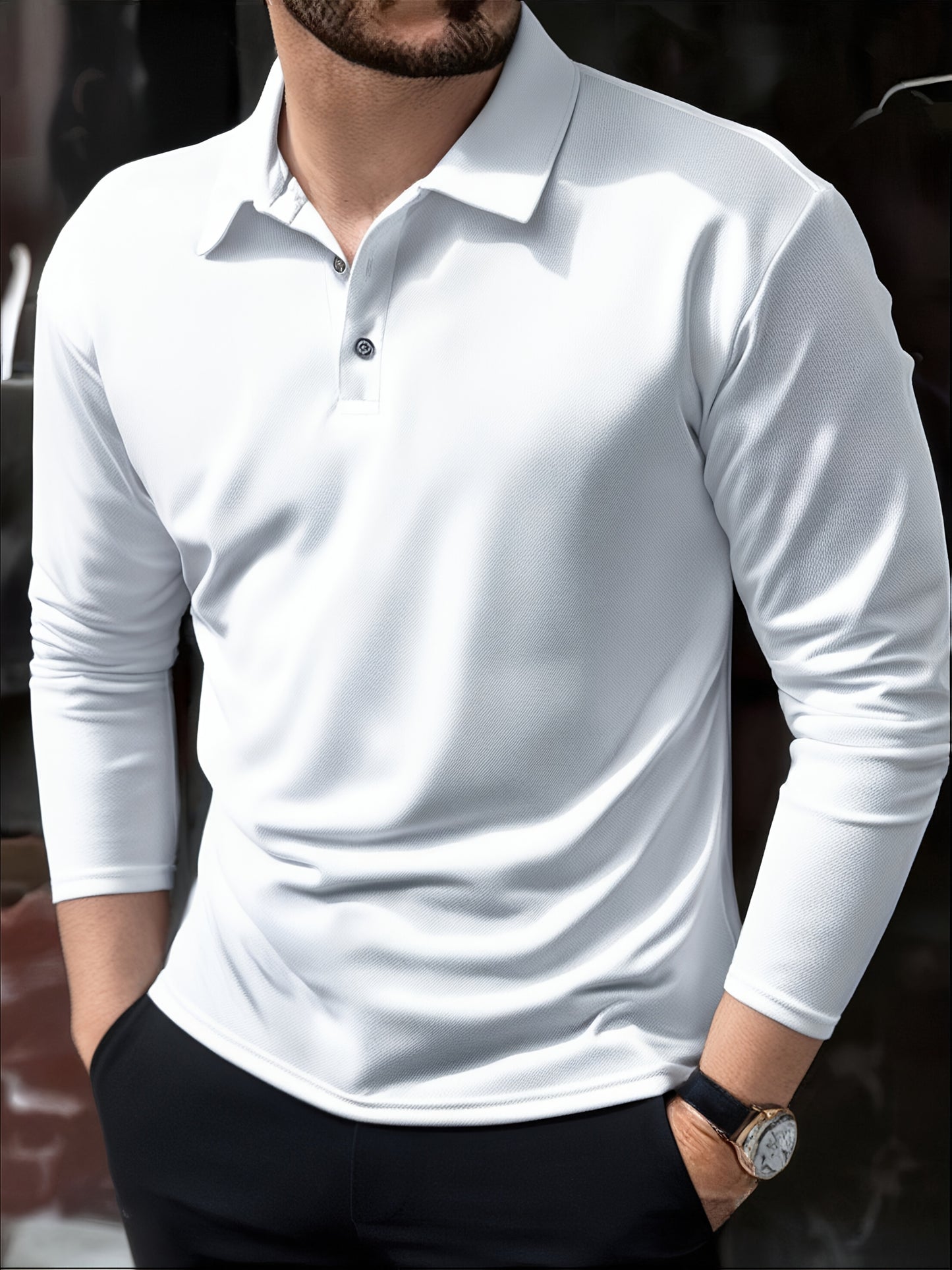 Men's Black/White/Grey/Navy Blue Polyester Shirt - product view 13