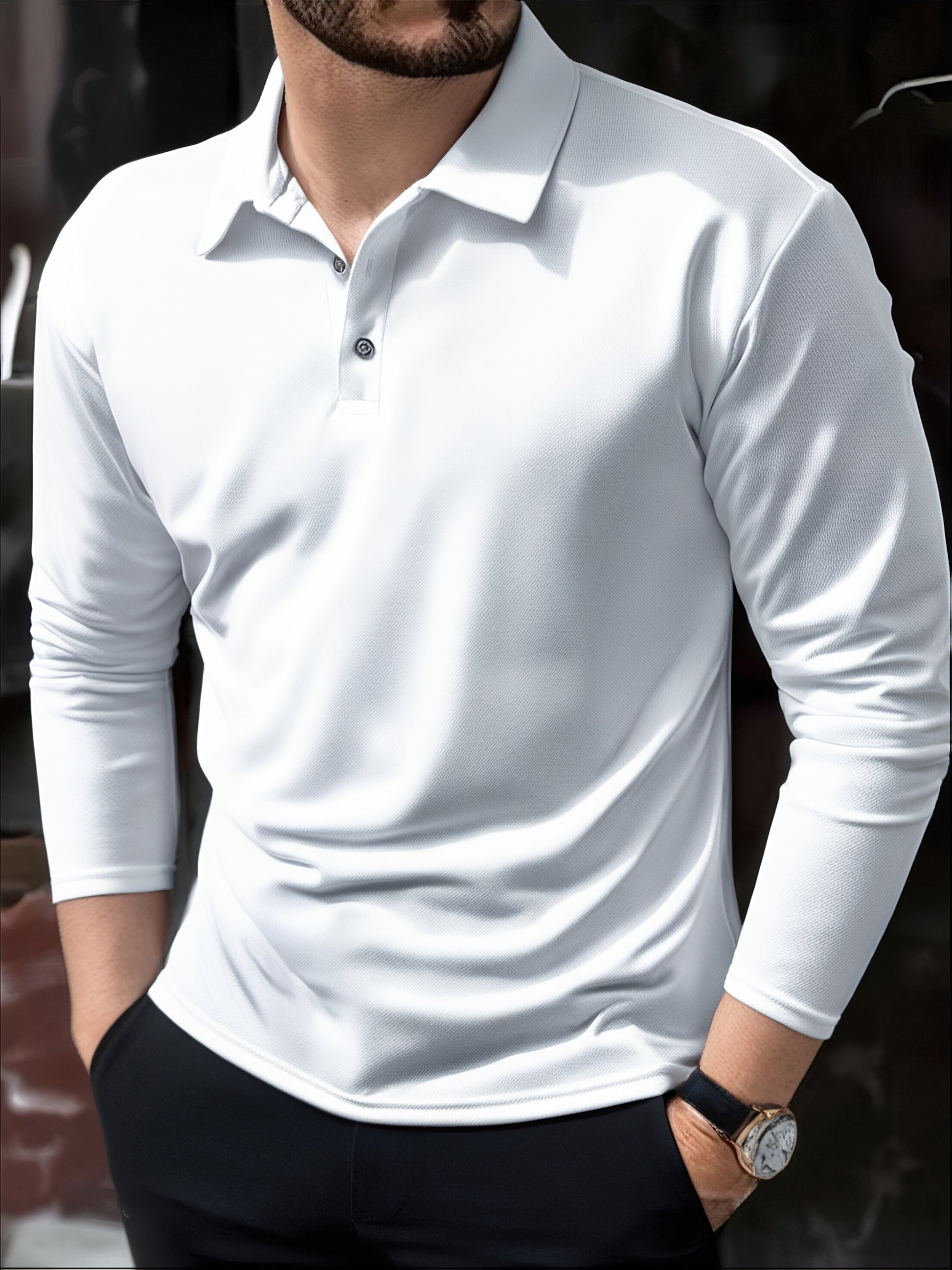 Men's Black/White/Grey/Navy Blue Polyester Shirt - product view 13